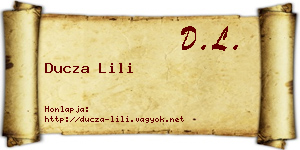 Ducza Lili névjegykártya
